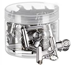 Pinn-Clips, 30 Stück Metall-Bulldoggen-Clips mit Reißzwecken, für die Verwendung auf Korkplatten, Pinnwänden und Fotowänden, Heimschule und Büro (Silber)