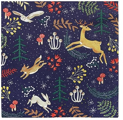Talking Tables Servilletas de Navidad reciclables verdaderamente mágicas, encantadoras servilletas desechables de Navidad con temática de invierno | Perfectas para decoupage | Diseñado exclusivamente