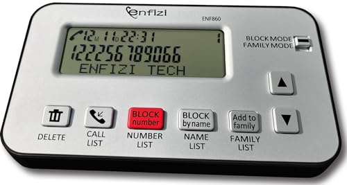 Enf860 Call Blocker for Landline Phones, Blacklist/Whitelist Dual Mode, Block spam Calls by Number and Name