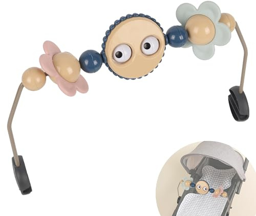 VIKOS Products Toy Bar for Baby Bouncer Stroller Arch Googly Eyes Toy for Babies Car Seat, Babies Bouncer Accessory, Easy to Install & Baby-Safe Plastic - No Music