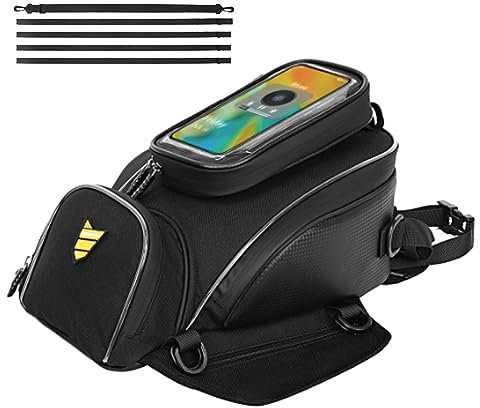 QARIDO Tankrucksack | Wasserdichter Tankrucksack mit großem Fassungsvermögen für Motorräder | Kleine Motorradtasche für die meisten Motorräder, Motorradaufbewahrung, Motorradzubehör