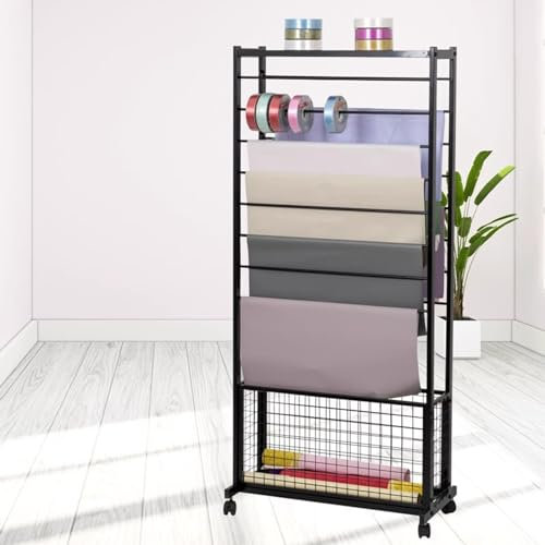 Schalhalter Gürtelhalter Krawattenhalter Bodenständer Farbbandspulenhalter Beweglich, Handwerk Nähzimmer Farbband-Organisationsregal/ Geschenkpapier-Spender, Für Konditorei Garage Waschküche Aufbewahr
