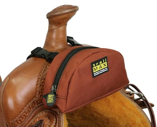 TrailMax Original Pommel Pocket Satteltasche für Western- und Ausdauersättel; Handy-Sattelhorntasche; Satteltasche für Pferde; Trail Riding Handy-Knauftasche; Rost