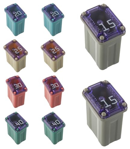 EPLZON 15A 20A 25A 30A 40A 32V FMM MCASE Micro Cartridge Fuses Low-Profile Fuses Kit(Pack of 10pcs)
