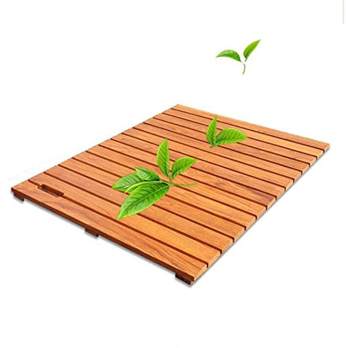 LeGDOr rutschfeste Bambus-Badezimmermatte, Duschmatte aus Holz, Bambusmatte, rutschfeste Badematte, luxuriöse Spa-Matte, Holzmatte für Badewanne, anpassbar, 70 x 120 cm