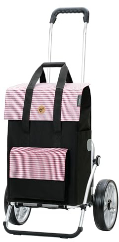 Andersen Einkaufstrolley - klappbar - 54 Liter | Aufhängung für Einkaufswagen - belastbar 50 kg - Aluminium - Trolley - Kugellager-Rad Ø 25 cm - Royal Shopper Milla rot