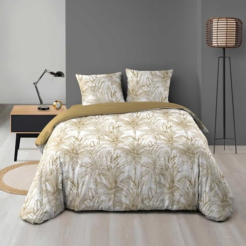 Douceur d'Intérieur Dune - Juego de Cama de 3 Piezas (240 x 220 cm), Microfibra Estampada