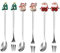 Weihnachtslöffel Set, Geschirr Weihnachten Weihnachtsgeschirr, Weihnachtslöffel Kaffeelöffel, Edelstahl Kaffee Weihnachten Löffel Set, Kleine Zuhause Löffel, Dessertlöffel, Teelöffel, Silber, 6 Stück