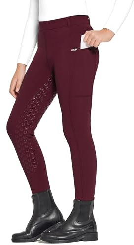 FitsT4 Sports Pantalones de Montar de Invierno para niños Leggings de Montar de Invierno para niñas Pantalones de Montar térmicos con Refuerzo Completo de Silicona
