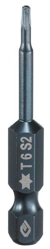 sourcing map Punta per cacciavite Torx T6 da 1/4 di pollice con gambo esagonale da 5,1 cm in acciaio S2 magnetico a 6 punti, punte per cacciavite a stella di grado industriale a prova di manomissione