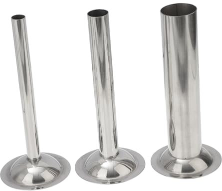 VOSAREA 8 Inch Stainless Steel Sausage Filler Tubes Set Meat Sausage Stuffer Kit with Food-Grade Steel Funnels for Manual and Electric Meat Grinder
