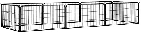 DYRJDJWIDHW hundebox Auto Kofferraum,hundekäfig für zuhause,käfig,8-TLG. Hundelaufstall Schwarz 100x50 cm Stahl PulverbeschichtetEntworfen für Garten und Terrasse.