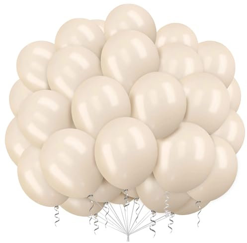 Ballon Beige,100 Beiges Ballon en Latex,Helium pour Balloon,Garçons Balloons D'Anniversaire pour Baby Shower Baptême Mariage Décoration de Diplôme
