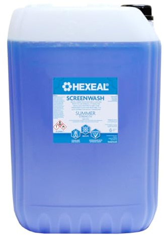 Hexeal 25L Screenwash - Summer Strength & Ready To Use | Windscreen Wiper Fluid for Summer Protection. Improves vision, reduces frost & buildup of dirt