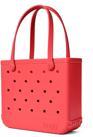 BOGG BAG Medium Tote – 15” x 12.5” x 5” – Durable, Washable, Tip-proof – Beach, Pool, Boat, Work, Sports (Coral Me Mine)