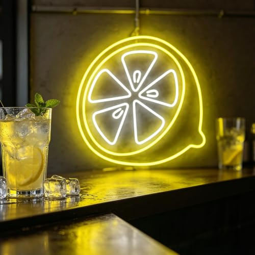 Zitronenscheibe Neonschild, Zitronen Küchenlicht Dekor | Zitronen Neonschild, Zitronen Küchen Neon Dekor