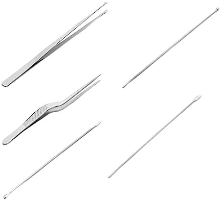 UTHCLO 5 Stück Edelstahl Ohrenschmalzentfernungsset Ohrlöffel Verschiedene Formen Sichere Reinigung Tragbar Für Erwachsene