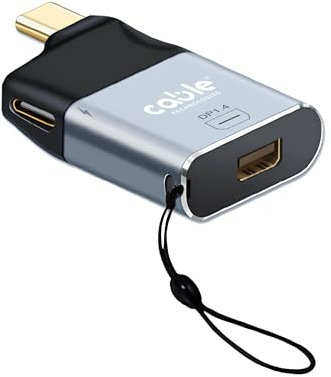 Adattatore da USB C maschio a Mini Display Port 1.4 8K@60Hz femmina + porta USB C femmina 65W PD 3.0, Convertitore Mini DP, Alluminio compatibile con Thunderbolt 3/4, iPhone, Macbook, iPad, Samsung,ec