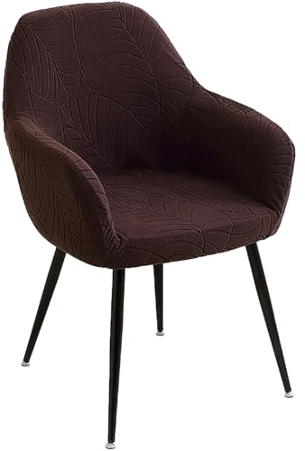 CLGTY Fundas para Sillas De Comedor, Elástica Spandex Fundas para Sillas De Oficina con Curva Respaldo Reutilizable Moderno Cubiertas para Sillas para Bureau Cocina-café-1 Pack