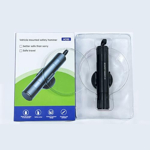 REGAPOG Brise Vitre Coupe Ceinture – Coupe Ceinture Brise vitre 2 en 1, Outil de Secours d’Urgence Compact pour Voiture, Accessoire de Sécurité Automobile Essentiel (Noir)