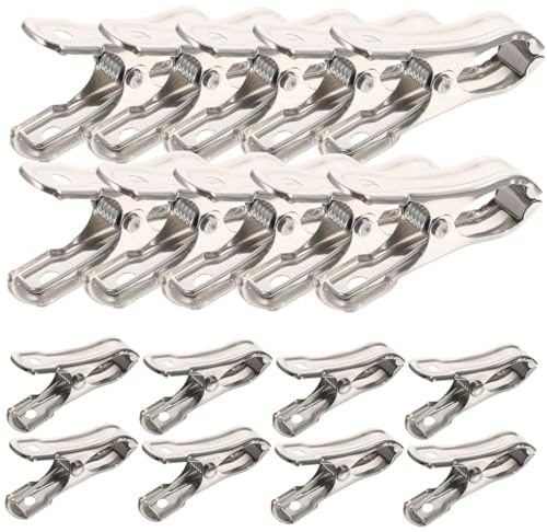 TOGEVAL 30 Piezas Clips de Jardín Inoxidable Unidades Pinzas Antideslizantes para Colgar Ropa y Fijar Mantas para Secado al Aire y Invernaderos