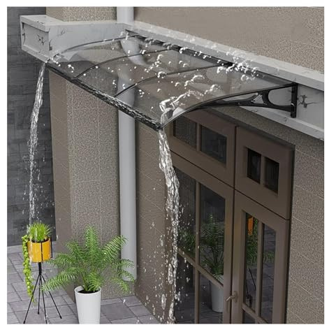 Toldo para puerta delantera, refugio arqueado de policarbonato para exteriores, 60 x 130 cm, protección solar y lluvia para balcón, entrada, patio, elegante y diseño