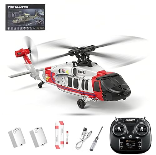 Meiurlex Black Hawk K200 UH-60 RC elicottero a 6 assi, giroscopio a 6 canali, elicottero radiocomandato dalla schiena, volo aereo RTF per adulti