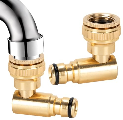 Conector para Manguera - 2 Piezas Universal Inoxidable Giratorio,Racores De Manguera Para Lavadora,para Hidrolimpiadora Lavado de Coche Riego Jardín Baño de Mascotas