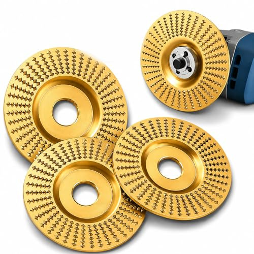 Holzschleifscheibe 100 mm für Winkelschleifer, Wolframcarbid Schleifscheibe Holz, Professionelle Holzschnitzscheibe & Wolframcarbid Schleifer für Holzwerkzeuge (3_Flache Oberfläche)