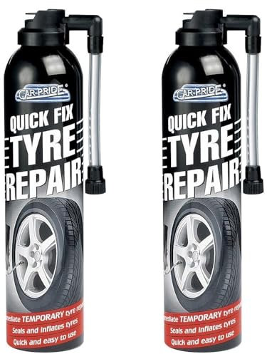2 X QUICK FIX CAR EMERGENCY FLAT TYRE INFLATE PUNCTURE REPAIR KIT
