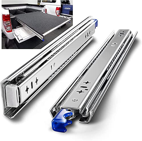 AOLISHENG Glissières pour tiroirs robustes, capacité de charge jusqu'à 120 KG, avec serrure,Extension 300 350 400 450 500 550 600 650 700 750 800 850 900 950 1000 mm, 1 Paire (2 pièces)