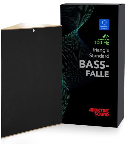 Addictive Sound Bassfalle Ecke Standard, Bass Trap Eckabsorber, Schwarz | 35x35x50 cm, 98 cm hoch, 180 g/m² Akustikstoff, stapelbar für Raumecken, 3 Jahre Garantie