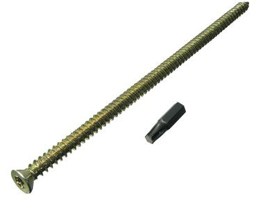 20 x Tür-/Fenster-Betonrahmen-Schrauben + Kappen, 7,5 mm, 72 mm + gratis Torx-Bit