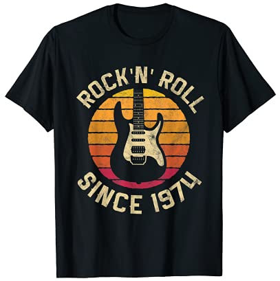 Vintage Rock n Roll Gitarre Retro 1974 46. Geburtstag Geschenk T-Shirt
