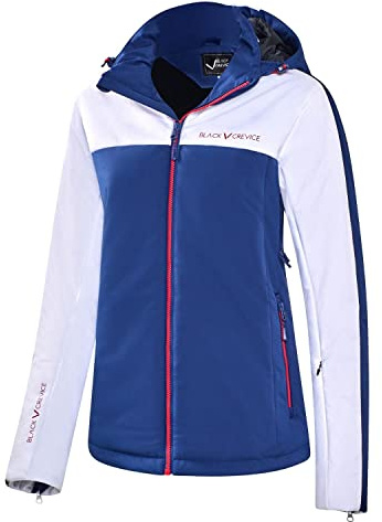 Black Crevice Damen Skijacke I Hochwertige Winterjacke Damen aus 100% Polyester I Modische Damen Skijacke I Wind- & Wasserabweisende Outdoorjacke Damen I Atmungsaktive Ski-Jacke