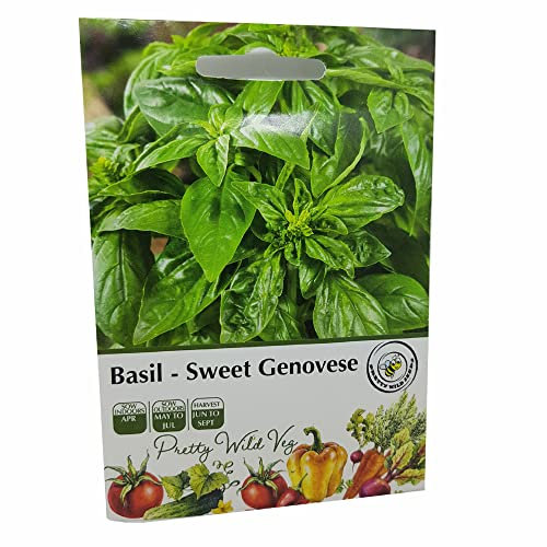 Basil Sweet Genovese Seeds Vegetable Fruit Seeds Veg Seeds Cabbage Carrot Sweetcorn Tomato Strawberry (Basil Sweet Genovese)