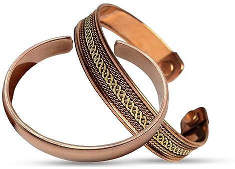 Wonder Care Armband aus reinem Kupfer für Damen und Herren, Copper Kada für Herren, magnetisches Kupferband mit Samtetui und Geschenkbox