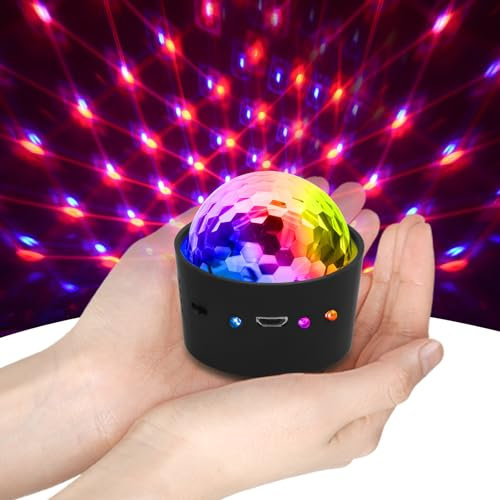 YIKANWEN Mini Discokugel, Disco Lichter LED Party Lights Musikgesteuert Disco Party licht，Nachtlicht für Kinder Parties Geburtst