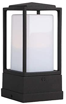MODEBHD IP44 quadratische Schwarze wasserdichte Säulenlampe für den Außenbereich, Moderne Säulenpfostenlampe, Rasen, E27, Villa, Garten, Landschaftslampe, Aluminium, Villa, Außenstehlampe, Außenwand,
