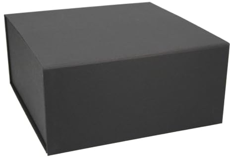 ideas in boxes Premium Geschenkbox mit Deckel, faltbar, Geschenkkarton, Magnetbox, Geschenkverpackung für Weihnachten & Geburtstag, Magnetfaltbox, Schwarz matt Naturpapier, 22x22x10cm