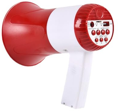 YIWENG Megafonhögtalare 50 W ström bärbar bullhorn megafon röst och siren/larmlägen volymkontroll USB flashenhet TF-kort BT larm megafon förstärkare, bullhorn megafon
