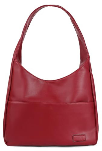 Pocadri Damen-Tragetasche, schick, veganes Leder, Geldbörse, stilvoll, lässig, trendig, groß, weich, Weinrot, Einheitsgröße