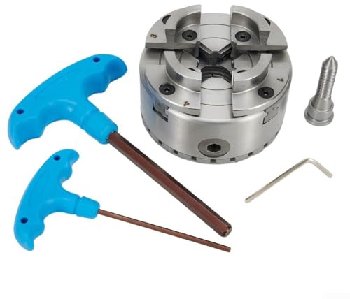 Selbstzentrierendes Drehfutter, 10,2 cm, 4 Backen, mit M33-Gewinde, 2,5 mm Schraubenschlüssel, 96 mm Bohrfutter OD, für Drehmaschine, Präzisionsbearbeitung, Schleifmaschinen