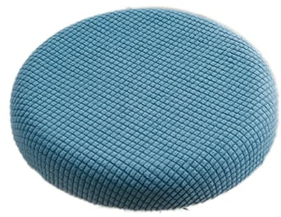 Wambere 2 Stück Runder Hockerbezug Stuhl Staubabdeckung Elastizität Hocker Bezug Drehstuhlhockerbezug Waschbar Hocker überzug Hocker Schonbezüge für 30-40cm Runder Hocker Durchmesser,Blau