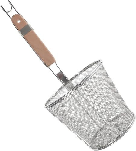 Colador de acero inoxidable Malla de acero inoxidable Colador de pasta tipo araña Espumadera Colador de fideos Cesta for blanquear pasta, fideos, cestas de bola de masa o: colores surtidos(34.5X14X14c