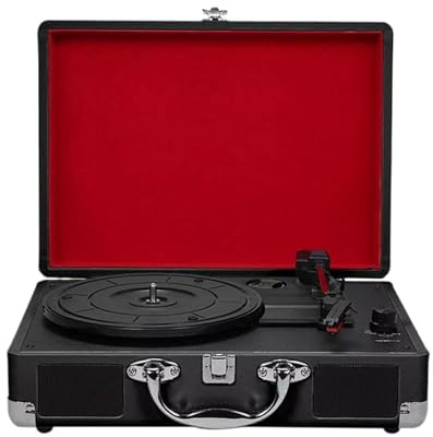 Ailan DREI Gang Grammophon Player, unterstützt 7/10/12 Zoll Vinyl Plattenspieler, Plattenspieler, Plattenspieler, Schwarz