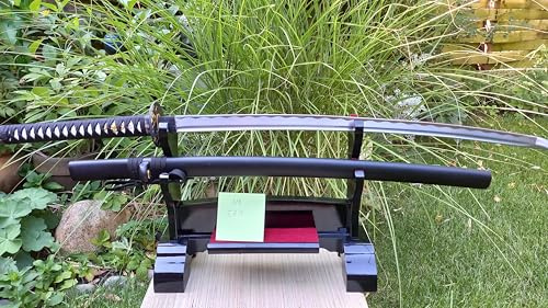 Samurai Schwerter Katana Katsumoto - scharf, echt & handgeschmiedet - Katana Schwert ohne Ständer - echtes Japanisches Samurai Sword aus Kohlenstoffstahl - Japan Deko Katanas