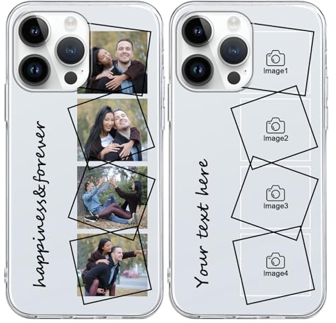 ZhuoFan Personalisierte Handyhülle für iPhone 16 Pro Max 6,9, Personalisiert Schutzhülle mit Eigenem Foto Bild Text Selbst Gestaltet Durchsichtig Silikon Stoßfest Individuelle Custom Case