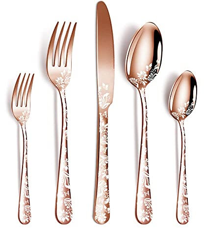 Mxxephemer Ménagère de 20 Couverts, 100 pièces, Couteaux, fourchettes, cuillères, Service de Table, Couverts de Luxe pour la Maison, Le Restaurant, Les Mariages, Halloween et Noël