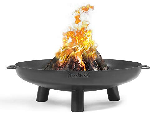 gartendekoparadies.de - Brasero – Brasero rond et barbecue – Fabriqué à la main en acier, compact et résistant aux intempéries, portable (100 cm)
